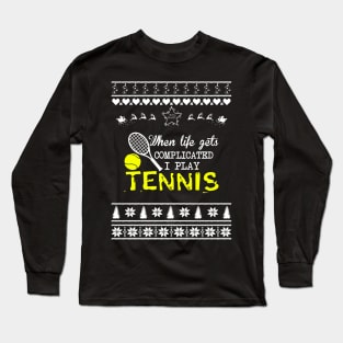 Merry Christmas Tennis Long Sleeve T-Shirt